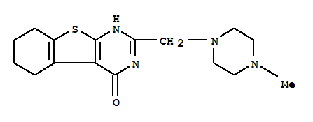 [1]benzothieno[2,3-d]pyrimidin-4(3H)-one, 5,6,7,8-tetrahydro-2-[(4-methyl-1-piperazinyl)methyl]- molecular structure