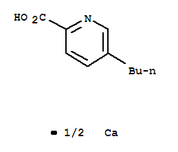 calcium bis(5-butylpyridine-2-carboxylate) molecular structure