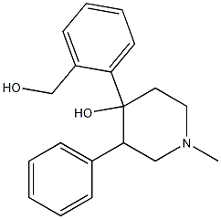 4-(2-(hydroxymethyl)phenyl)-1-methyl-3-phenylpiperidin-4-ol molecular structure