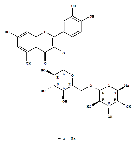 3-((6-O-(6-Deoxy-alpha-L-mannopyranosyl)-beta-D-glucopyranosyl)oxy)-2-(3,4-dihydroxyphenyl)-5,7-dihydroxy-4H-1-benzopyran-4-one, sodium salt