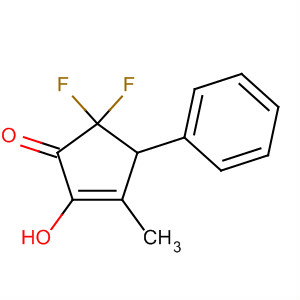 2-Cyclopenten-1-one, 5,5-difluoro-2-hydroxy-3-methyl-4-phenyl- molecular structure