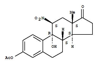 Estra-1,3,5(10)-trien-17-one,3-(acetyloxy)-9-hydroxy-11-nitro-, (11b)- (9CI) molecular structure