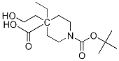 1,4-Piperidinedicarboxylic acid, 4-(2-hydroxyethyl)-, 1-(1,1-dimethylethyl) 4-ethyl ester molecular structure