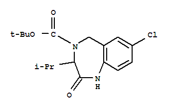 tert-butyl 7-chloro-3-(1-methylethyl)-2-oxo-1,2,3,5-tetrahydro-4H-1,4-benzodiazepine-4-carboxylate molecular structure