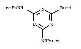 N,N'-dibutyl-6-(2-methylpropyl)-1,3,5-triazine-2,4-diamine molecular structure