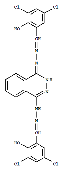 6,6'-[phthalazine-1,4-diylbis(hydrazine-2,1-diylmethylylidene)]bis(2,4-dichlorocyclohexa-2,4-dien-1-one) molecular structure