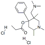 [5-(dimethylaminomethyl)-1,2,5-trimethyl-4-phenyl-4-piperidyl] propanoate dihydrochloride molecular structure