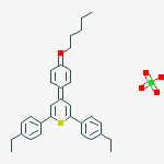 [4-[2,6-bis(4-ethylphenyl)thiopyran-4-ylidene]cyclohexa-2,5-dien-1-ylidene]-pentyloxidanium;perchlorate molecular structure