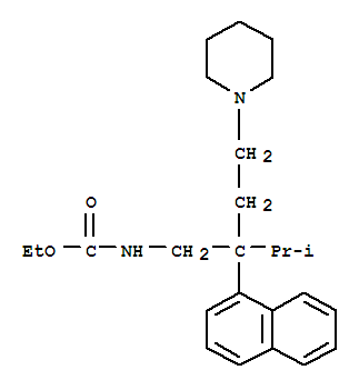 ethyl {3-methyl-2-(naphthalen-1-yl)-2-[2-(piperidin-1-yl)ethyl]butyl}carbamate molecular structure