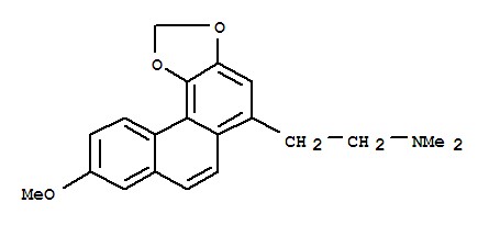 Phenanthro[4,3-d]-1,3-dioxole-5-ethanamine,9-methoxy-N,N-dimethyl- molecular structure