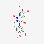 8-hydroxy-2,3,10,11-tetramethoxy-13-oxo-5,6,8,13-tetrahydroisoquino[2,1-b]cinnolin-7-ium molecular structure
