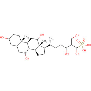 Cholestane-3,7,12,24,26,27-hexol, 26-(hydrogen sulfate),(3a,5b,7a,12a,24R,25S)- molecular structure