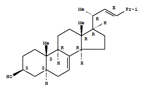 (22E)-24,24-Dimethyl-5α-chola-7,22-diene-3β-ol molecular structure