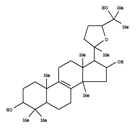 Lanost-8-ene-3,16,25-triol,20,24-epoxy-, (17x,20x)- (9CI) molecular structure