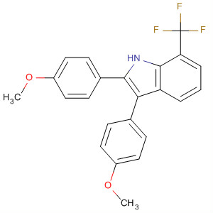 1H-Indole, 2,3-bis(4-methoxyphenyl)-7-(trifluoromethyl)- molecular structure