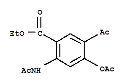 ethyl 5-acetyl-2-(acetylamino)-4-(acetyloxy)benzoate molecular structure