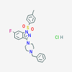 1H-INDAZOLE, 6-FLUORO-1-[(4-METHYLPHENYL)SULFONYL]-3-[4-(PHENYLMETHYL)-1-PIPERAZINYL]-, HYDROCHLORIDE (1:1)