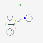 S-[2-(4-methylpiperazin-1-yl)ethyl] 2-chloro-2-cyclopentyl-2-phenylethanethioate;hydrochloride molecular structure