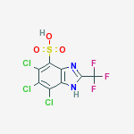 5,6,7-trichloro-2-(trifluoromethyl)-1H-benzimidazole-4-sulfonic acid molecular structure
