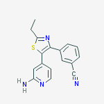 4-[4-(3-CYANOPHENYL)-2-ETHYL-1,3-THIAZOL-5-YL]-2-PYRIDYLAMINE molecular structure