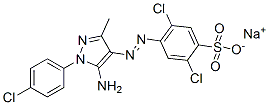 sodium 4-[[5-amino-1-(4-chlorophenyl)-3-methyl-1H-pyrazol-4-yl]azo]-2,5-dichlorobenzenesulphonate molecular structure