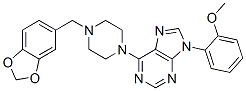 6-[4-(1,3-Benzodioxol-5-ylmethyl)-1-piperazinyl]-9-(2-methoxyphenyl)-9H-purine molecular structure