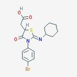 [(2z)-3-(4-bromophenyl)-2-(cyclohexylimino)-4-oxo-1,3-thiazolidin-5-yl]acetic acid molecular structure