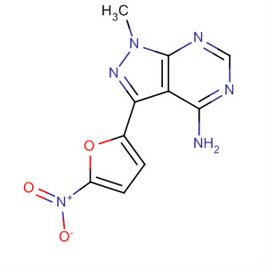 1H-Pyrazolo[3,4-d]pyrimidin-4-amine, 1-methyl-3-(5-nitro-2-furanyl)- molecular structure