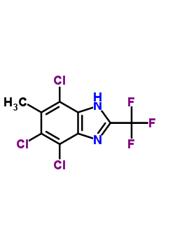 4,5,7-trichloro-6-methyl-2-(trifluoromethyl)-1H-benzimidazole molecular structure