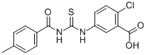 2-CHLORO-5-[[[(4-METHYLBENZOYL)AMINO]THIOXOMETHYL]AMINO]-BENZOIC ACID molecular structure