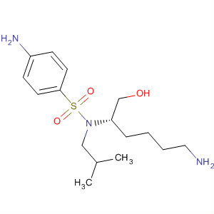 Benzenesulfonamide,4-amino-N-[(1S)-5-amino-1-(hydroxymethyl)pentyl]-N-(2-methylpropyl)- molecular structure