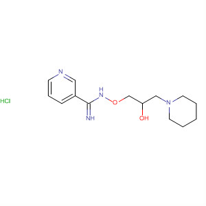 3-Pyridinecarboximidamide, N-[2-hydroxy-3-(1-piperidinyl)propoxy]-,monohydrochloride molecular structure