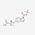 2-(1-(tert-butoxycarbonyl)-1H-indol-5-yl)thiazole-4-carboxylic acid molecular structure