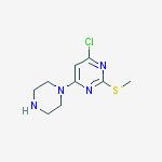 4-chloro-2-(methylthio)-6-(piperazin-1-yl)pyrimidine molecular structure