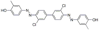 4,4-[(3,3-dichloro[1,1-biphenyl]-4,4-diyl)bis(azo)]bis[o-cresol] molecular structure