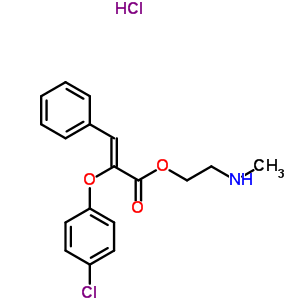 2-(methylamino)ethyl (2Z)-2-(4-chlorophenoxy)-3-phenylprop-2-enoate hydrochloride molecular structure