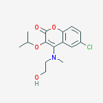 6-chloro-4-[(2-hydroxyethyl)(methyl)amino]-3-(propan-2-yloxy)-2H-chromen-2-one molecular structure