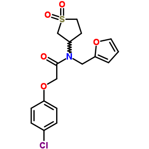 2-(4-chlorophenoxy)-n-(1,1-dioxothiolan-3-yl)-n-(furan-2-ylmethyl)acetamide molecular structure