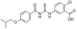 2-CHLORO-5-[[[[4-(2-METHYLPROPOXY)BENZOYL]AMINO]THIOXOMETHYL]AMINO]-BENZOIC ACID molecular structure