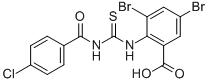 3,5-DIBROMO-2-[[[(4-CHLOROBENZOYL)AMINO]THIOXOMETHYL]AMINO]-BENZOIC ACID molecular structure