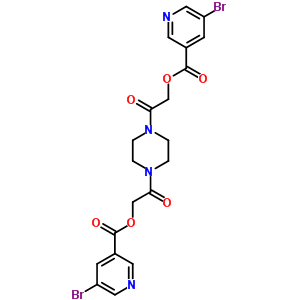piperazine-1,4-diylbis-2-oxoethane-2,1-diyl bis(5-bromopyridine-3-carboxylate)