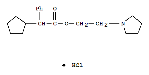 2-(pyrrolidin-1-yl)ethyl cyclopentyl(phenyl)acetate molecular structure