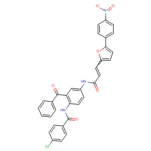 Benzamide,N-[2-benzoyl-4-[[3-[5-(4-nitrophenyl)-2-furanyl]-1-oxo-2-propenyl]amino]phenyl]-4-chloro- molecular structure