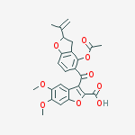 2-Benzofurancarboxylic acid, 3-4-(acetyloxy)-2,3-dihydro-2-(1-methylethenyl)-5-benzofuranylcarbonyl-5,6-dimethoxy- molecular structure