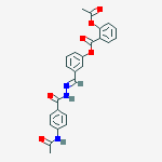 3-[(E)-{2-[4-(acetylamino)benzoyl]hydrazinylidene}methyl]phenyl 2-(acetyloxy)benzoate molecular structure