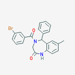 4-[(3-bromophenyl)carbonyl]-7-methyl-5-phenyl-1,3,4,5-tetrahydro-2H-1,4-benzodiazepin-2-one