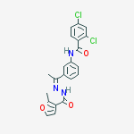 2,4-dichloro-N-(3-{(1Z)-N-[(2-methylfuran-3-yl)carbonyl]ethanehydrazonoyl}phenyl)benzamide molecular structure