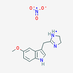 2-[(5-methoxy-1H-indol-3-yl)methyl]-4,5-dihydro-1H-imidazol-1-ium nitrate molecular structure