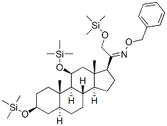 Pregnan-20-one, 3,11,21-tris[(trimethylsilyl)oxy]-, O-(phenylmethyl)ox ime, (3beta,5alpha,11beta)- molecular structure