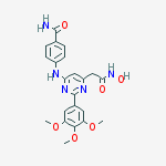 4-({6-[2-(hydroxyamino)-2-oxoethyl]-2-(3,4,5-trimethoxyphenyl)pyrimidin-4-yl}amino)benzamide molecular structure